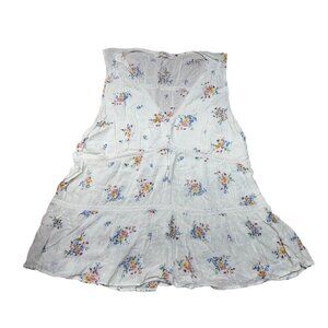 Vintage White L Rewind Floral Lace-Trimmed Sleeveless Dress